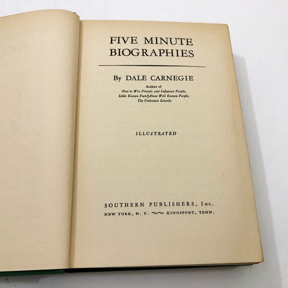 Five Minute Biographies Dale Carnegie First Edition 256 pages HB 1937 - Picture 6 of 14